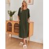 Ekouaer Women’s Nightgown Short Sleeve Sleepshirt Long Loungewear Casual Maxi Lounge Dress House Dresses with Pockets(Army Green)