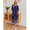 Ekouaer Women’s Nightgown Short Sleeve Sleepshirt Long Loungewear Casual Maxi Lounge Dress House Dresses with Pockets(Butterfly Black)