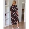 Ekouaer Women’s Nightgown Short Sleeve Sleepshirt Long Loungewear Casual Maxi Lounge Dress House Dresses with Pockets(Christmas Black Snowman)