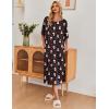 Ekouaer Women’s Nightgown Short Sleeve Sleepshirt Long Loungewear Casual Maxi Lounge Dress House Dresses with Pockets(Christmas Black Snowman)