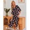 Ekouaer Women’s Nightgown Short Sleeve Sleepshirt Long Loungewear Casual Maxi Lounge Dress House Dresses with Pockets(Christmas Black Snowman)