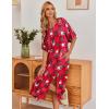 Ekouaer Women’s Nightgown Short Sleeve Sleepshirt Long Loungewear Casual Maxi Lounge Dress House Dresses with Pockets(Christmas Red Plaid)