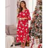 Ekouaer Women’s Nightgown Short Sleeve Sleepshirt Long Loungewear Casual Maxi Lounge Dress House Dresses with Pockets(Christmas Red Snowman)