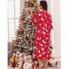 Ekouaer Women’s Nightgown Short Sleeve Sleepshirt Long Loungewear Casual Maxi Lounge Dress House Dresses with Pockets(Christmas Red Snowman)