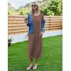Ekouaer Women’s Nightgown Short Sleeve Sleepshirt Long Loungewear Casual Maxi Lounge Dress House Dresses with Pockets(Coffee)