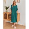Ekouaer Women’s Nightgown Short Sleeve Sleepshirt Long Loungewear Casual Maxi Lounge Dress House Dresses with Pockets(Dark Green)