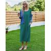 Ekouaer Women’s Nightgown Short Sleeve Sleepshirt Long Loungewear Casual Maxi Lounge Dress House Dresses with Pockets(Dark Green)