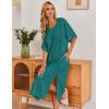 Ekouaer Women’s Nightgown Short Sleeve Sleepshirt Long Loungewear Casual Maxi Lounge Dress House Dresses with Pockets(Dark Green)