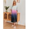 Ekouaer Women’s Nightgown Short Sleeve Sleepshirt Long Loungewear Casual Maxi Lounge Dress House Dresses with Pockets(Feather Black)