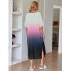 Ekouaer Women’s Nightgown Short Sleeve Sleepshirt Long Loungewear Casual Maxi Lounge Dress House Dresses with Pockets(Feather Black)