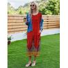 Ekouaer Women’s Nightgown Short Sleeve Sleepshirt Long Loungewear Casual Maxi Lounge Dress House Dresses with Pockets(Floral Red)