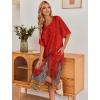 Ekouaer Women’s Nightgown Short Sleeve Sleepshirt Long Loungewear Casual Maxi Lounge Dress House Dresses with Pockets(Floral Red)