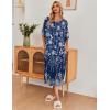 Ekouaer Women’s Nightgown Short Sleeve Sleepshirt Long Loungewear Casual Maxi Lounge Dress House Dresses with Pockets(Flower Navy)
