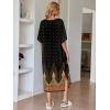Ekouaer Women’s Nightgown Short Sleeve Sleepshirt Long Loungewear Casual Maxi Lounge Dress House Dresses with Pockets(Gradients)