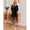 Ekouaer Women’s Nightgown Short Sleeve Sleepshirt Long Loungewear Casual Maxi Lounge Dress House Dresses with Pockets(Gradients)