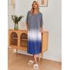 Ekouaer Women’s Nightgown Short Sleeve Sleepshirt Long Loungewear Casual Maxi Lounge Dress House Dresses with Pockets(Gradients Grey)