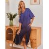 Ekouaer Women’s Nightgown Short Sleeve Sleepshirt Long Loungewear Casual Maxi Lounge Dress House Dresses with Pockets(Gradients Purple)