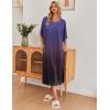 Ekouaer Women’s Nightgown Short Sleeve Sleepshirt Long Loungewear Casual Maxi Lounge Dress House Dresses with Pockets(Gradients Purple)