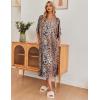 Ekouaer Women’s Nightgown Short Sleeve Sleepshirt Long Loungewear Casual Maxi Lounge Dress House Dresses with Pockets(Leopard)