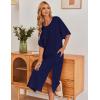 Ekouaer Women’s Nightgown Short Sleeve Sleepshirt Long Loungewear Casual Maxi Lounge Dress House Dresses with Pockets(Navy Blue)