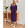 Ekouaer Women’s Nightgown Short Sleeve Sleepshirt Long Loungewear Casual Maxi Lounge Dress House Dresses with Pockets(Purple)