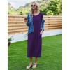 Ekouaer Women’s Nightgown Short Sleeve Sleepshirt Long Loungewear Casual Maxi Lounge Dress House Dresses with Pockets(Purple)