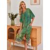 Ekouaer Women’s Nightgown Short Sleeve Sleepshirt Long Loungewear Casual Maxi Lounge Dress House Dresses with Pockets(Retro Ethnic Print)
