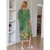 Ekouaer Women’s Nightgown Short Sleeve Sleepshirt Long Loungewear Casual Maxi Lounge Dress House Dresses with Pockets(Retro Ethnic Print)