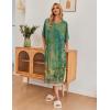 Ekouaer Women’s Nightgown Short Sleeve Sleepshirt Long Loungewear Casual Maxi Lounge Dress House Dresses with Pockets(Retro Ethnic Print)