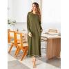 Ekouaer Women’s Nightshirt Long Sleeve Nightgown Round Neck Sleepwear Full Length Pajama Dress with Pockets Loungewear S-XXL(A-arm Green)