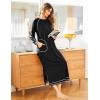 Ekouaer Women’s Nightshirt Long Sleeve Nightgown Round Neck Sleepwear Full Length Pajama Dress with Pockets Loungewear S-XXL(A-black)