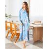 Ekouaer Women’s Nightshirt Long Sleeve Nightgown Round Neck Sleepwear Full Length Pajama Dress with Pockets Loungewear S-XXL(A_floral Light Blue)