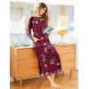 Ekouaer Women’s Nightshirt Long Sleeve Nightgown Round Neck Sleepwear Full Length Pajama Dress with Pockets Loungewear S-XXL(A_floral Red)