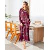 Ekouaer Women’s Nightshirt Long Sleeve Nightgown Round Neck Sleepwear Full Length Pajama Dress with Pockets Loungewear S-XXL(A_floral Red)