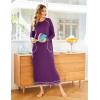 Ekouaer Women’s Nightshirt Long Sleeve Nightgown Round Neck Sleepwear Full Length Pajama Dress with Pockets Loungewear S-XXL(A-fuchsia)