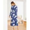 Ekouaer Women’s Nightshirt Long Sleeve Nightgown Round Neck Sleepwear Full Length Pajama Dress with Pockets Loungewear S-XXL(Pat5)