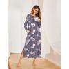 Ekouaer Women’s Nightshirt Long Sleeve Nightgown Round Neck Sleepwear Full Length Pajama Dress with Pockets Loungewear S-XXL(Pink Flower)