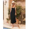 Ekouaer Womens Sleeveless Nightgown Full Slip Nightshirt Print Nightwear Full Length Loungewear Soft Nightdress(Black)