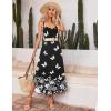 Ekouaer Womens Sleeveless Nightgown Full Slip Nightshirt Print Nightwear Full Length Loungewear Soft Nightdress(Black Butterfly)
