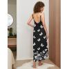 Ekouaer Womens Sleeveless Nightgown Full Slip Nightshirt Print Nightwear Full Length Loungewear Soft Nightdress(Black Butterfly)