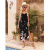 Ekouaer Womens Sleeveless Nightgown Full Slip Nightshirt Print Nightwear Full Length Loungewear Soft Nightdress(Black Little Flowers)