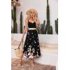 Ekouaer Womens Sleeveless Nightgown Full Slip Nightshirt Print Nightwear Full Length Loungewear Soft Nightdress(Black Little Flowers)