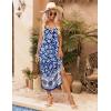 Ekouaer Womens Sleeveless Nightgown Full Slip Nightshirt Print Nightwear Full Length Loungewear Soft Nightdress(Blue Bohemian Flowers)