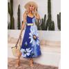 Ekouaer Womens Sleeveless Nightgown Full Slip Nightshirt Print Nightwear Full Length Loungewear Soft Nightdress(Blue Flowers)