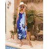 Ekouaer Womens Sleeveless Nightgown Full Slip Nightshirt Print Nightwear Full Length Loungewear Soft Nightdress(Blue Flowers)