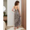 Ekouaer Womens Sleeveless Nightgown Full Slip Nightshirt Print Nightwear Full Length Loungewear Soft Nightdress(Brown Leopard Print)