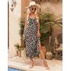 Ekouaer Womens Sleeveless Nightgown Full Slip Nightshirt Print Nightwear Full Length Loungewear Soft Nightdress(Brown Leopard Print)