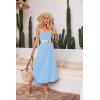 Ekouaer Womens Sleeveless Nightgown Full Slip Nightshirt Print Nightwear Full Length Loungewear Soft Nightdress(Clear Blue)