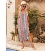 Ekouaer Womens Sleeveless Nightgown Full Slip Nightshirt Print Nightwear Full Length Loungewear Soft Nightdress(Color Vertical Stripes)