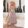 Ekouaer Womens Sleeveless Nightgown Full Slip Nightshirt Print Nightwear Full Length Loungewear Soft Nightdress(Color Vertical Stripes)